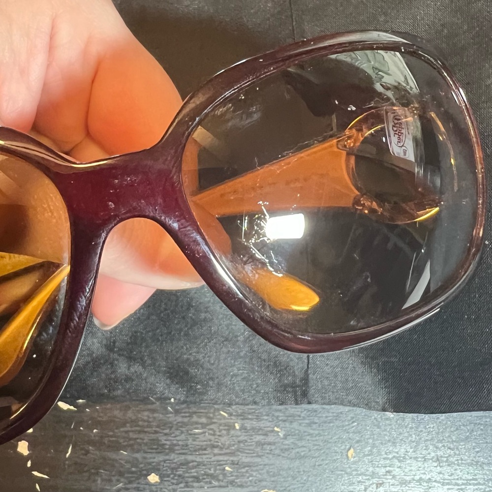 Authentic CHANEL Sunglasses Brown/Dark Red and Gold Logo Model 6014 - Picture 9 of 14